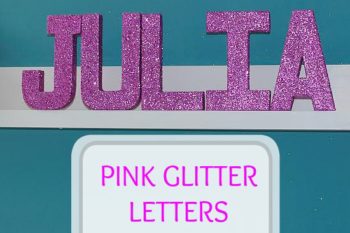 PAPER MACHE PINK GLITTER LETTERS