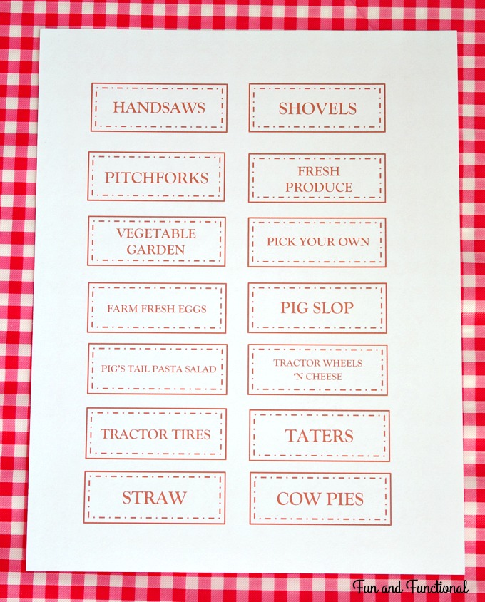 FARM BIRTHDAY PARTY LABELS Fun And Functional Blog