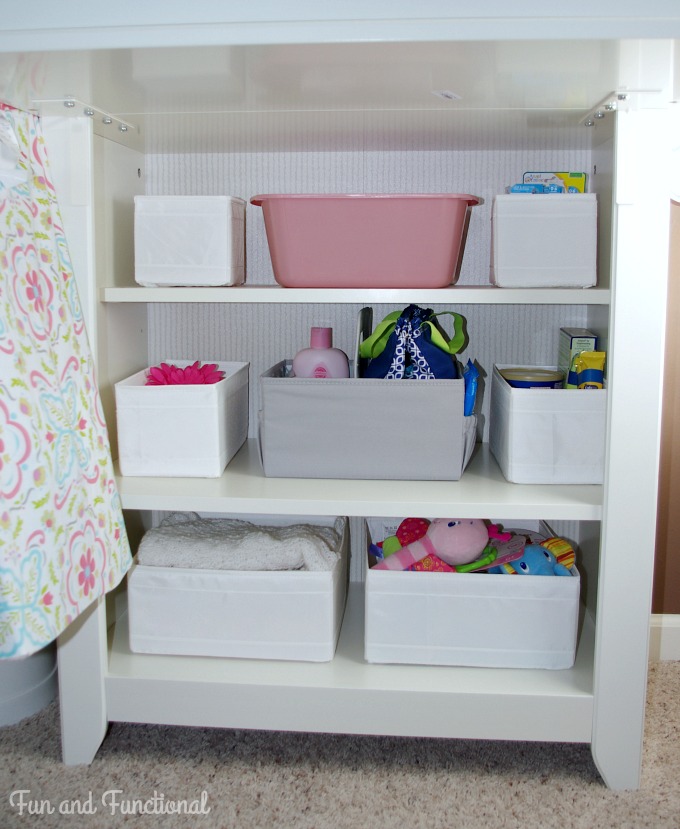 Pink, Turquoise, Sparkle, Baby Girl, Nursery Reveal, Organized Nursery, Ana White Shelves, IKEA Hensvik, Crib, Changing Table, Babies R Us