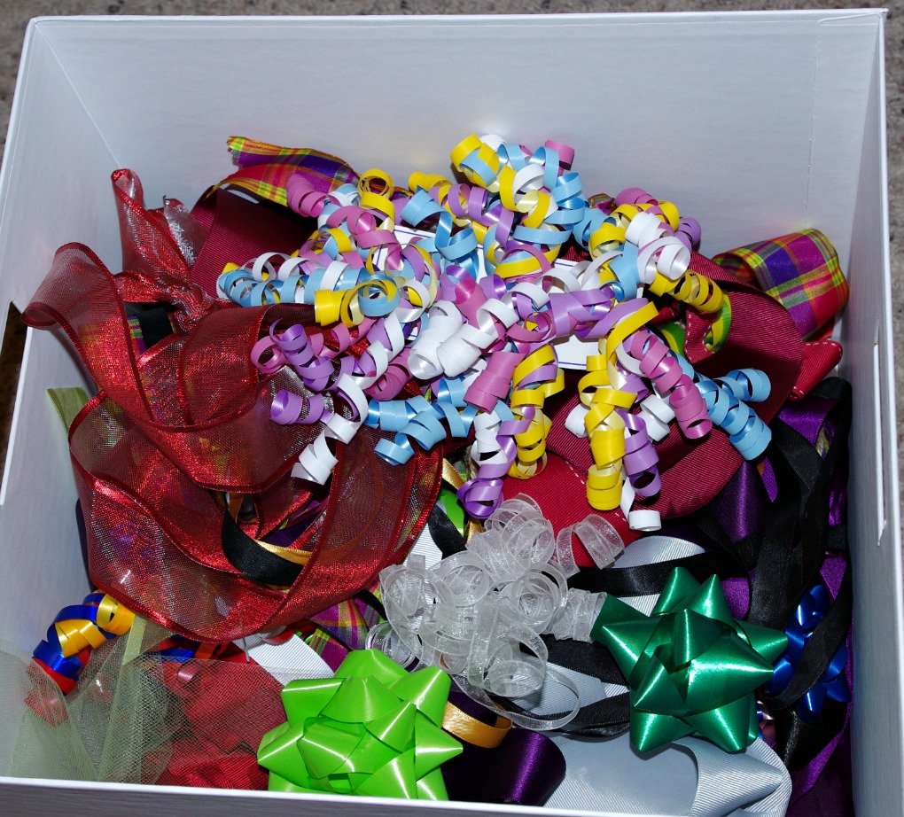 Organizing, Ribbon, Bows, Gift Bag, Cereal Box, Gift Wrapping Supplies, Organizing with Cereal Boxes