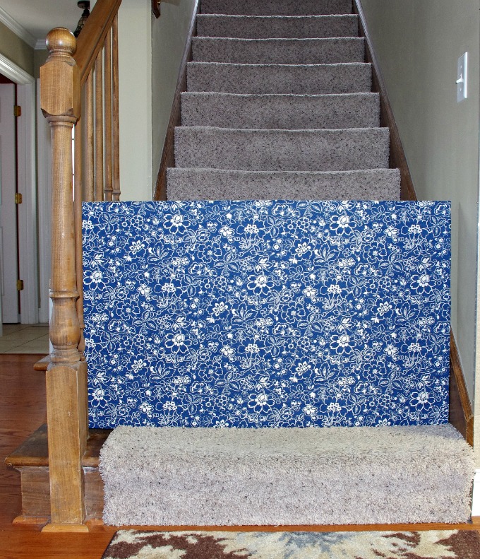 Bottom of Stairs, Baby Gate, Custom Baby Gate, DIY Fabric Baby Gate, Removable Baby Gate, Easy Baby Gate, Safety Gate, Dog Gate, Pet Gate, DIY Baby Gate, Cheap Baby Gate