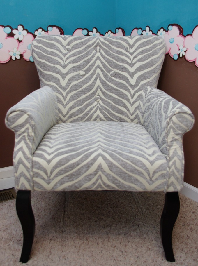 Grey and White Chair, Glider Chair, Nursery Chair, Grey Ottoman, Home Goods, Zebra Print Chair, Storage Ottoman