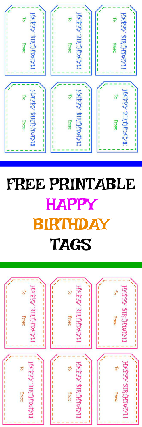 Check out this post to snag some free printable Happy Birthday tags! There is a set for girls and another set for boys! | #gift #gifttag #printable
